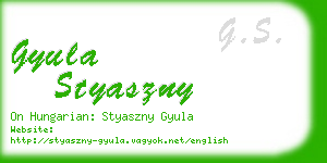 gyula styaszny business card